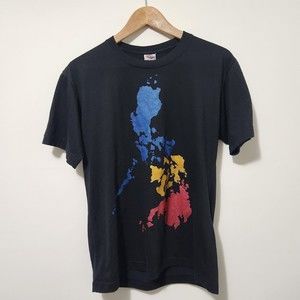 DIBUHO Men's Black Short Sleeve T Shirt Philippines Map Size M